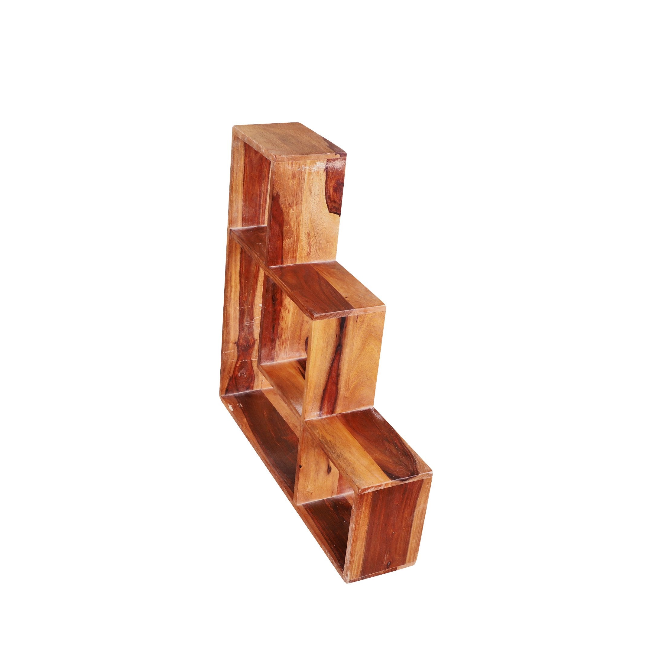 Bezerra Solid Wood Wall Shelf in Natural Finish Rajasthali Furniture - rajasthali-furniture