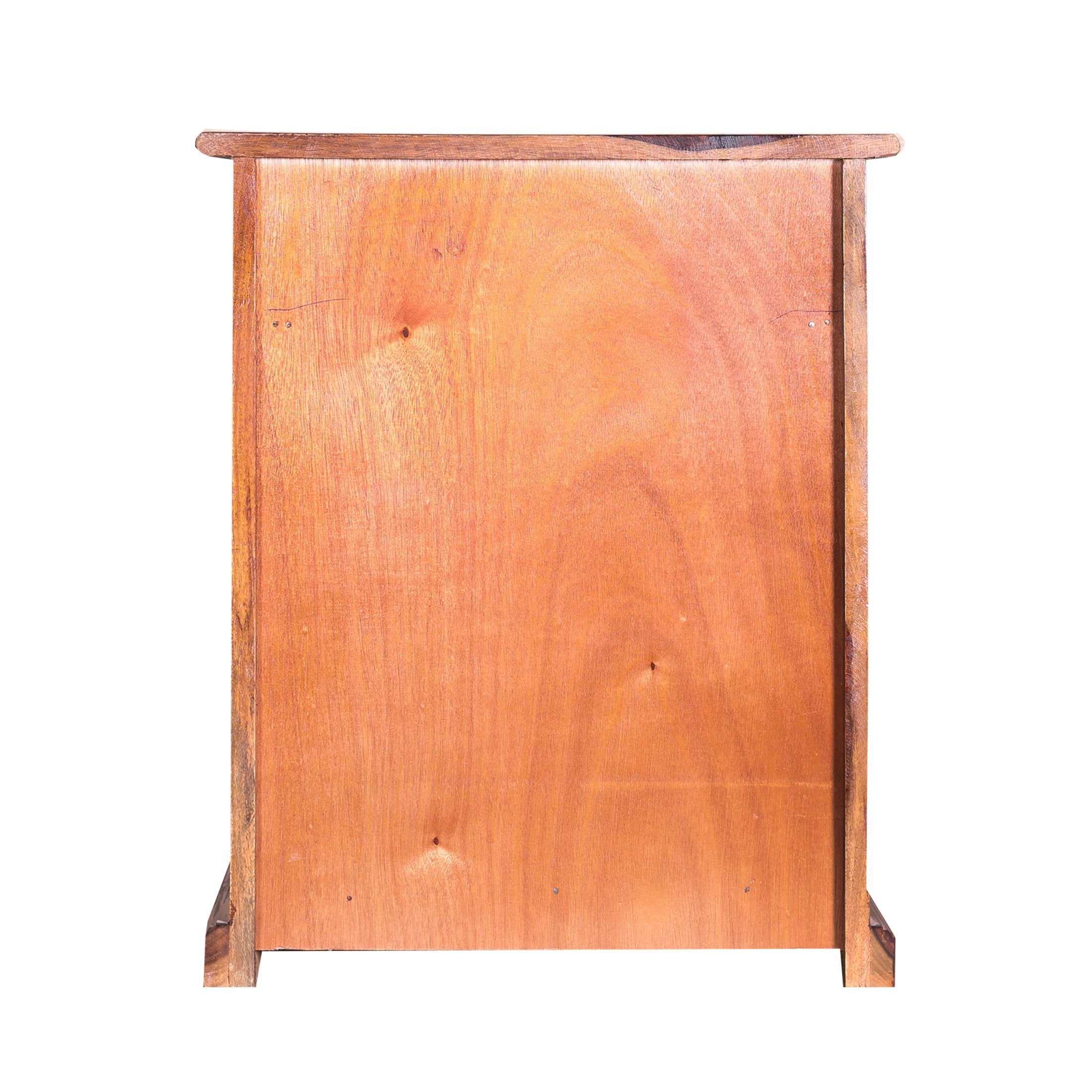 Solid Wood Book Case with wooden jali in Natural Finish - rajasthali-furniture