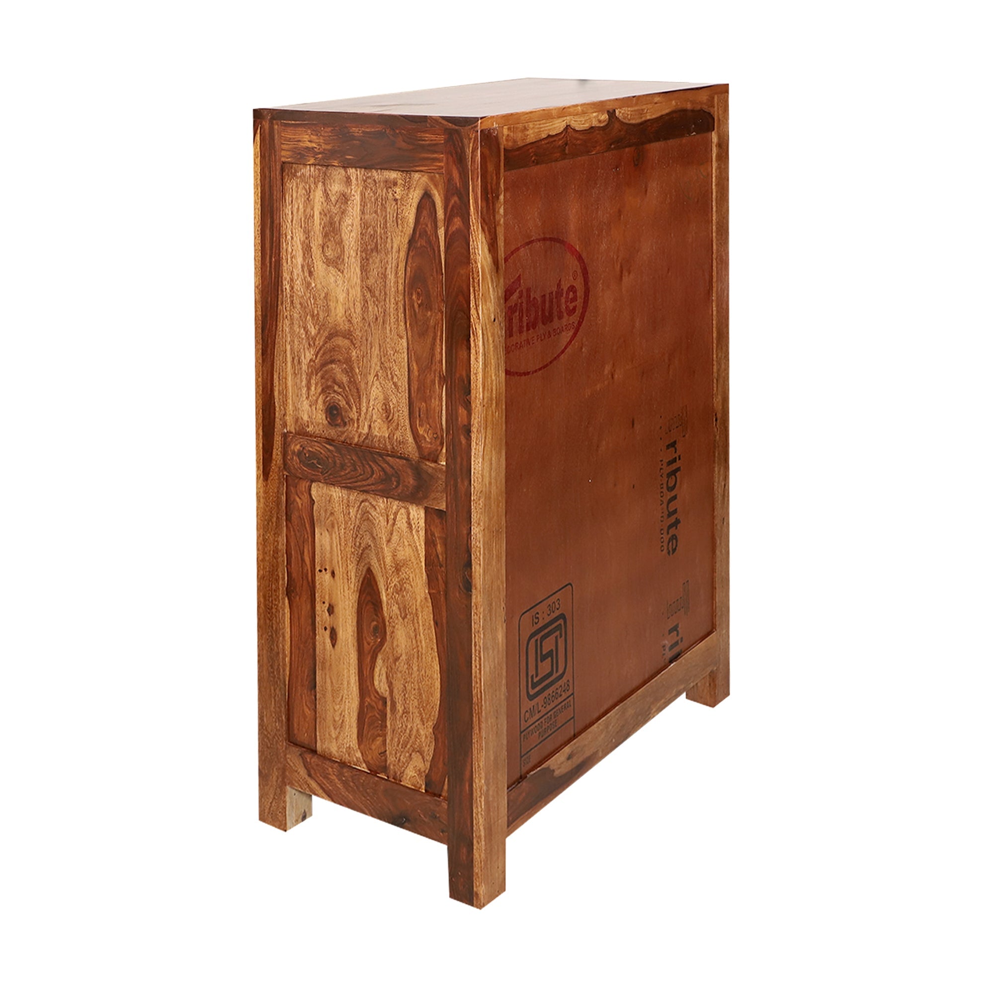 Paulo wooden Side Board Cabinet in Natural Finish - Rajasthali Furniture 