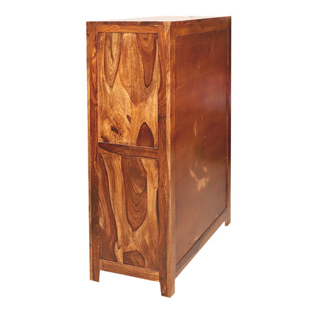 Konto Wooden Display Side board cabinet in Natural Finish - Rajasthali Furniture 