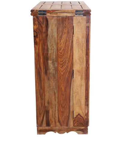 Reidville Solid Wood Two Door Plain Bar Cabinet in Honey Oak Finished Rajasthali Furniture - Rajasthali Furniture 