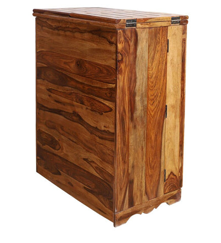 Reidville Solid Wood Two Door Bar Cabinet in Honey Oak Finished Rajasthali Furniture - Rajasthali Furniture 