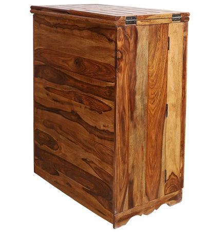 Reidville Solid Wood Two Door Plain Bar Cabinet in Honey Oak Finished Rajasthali Furniture - Rajasthali Furniture 