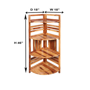 Wood Four Tier End Table