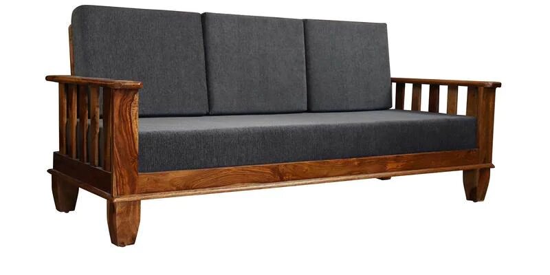 Elrose Solid Wood Three  Seater Sofa in Honey Oak Finished Rajasthali Furniture - Rajasthali Furniture 