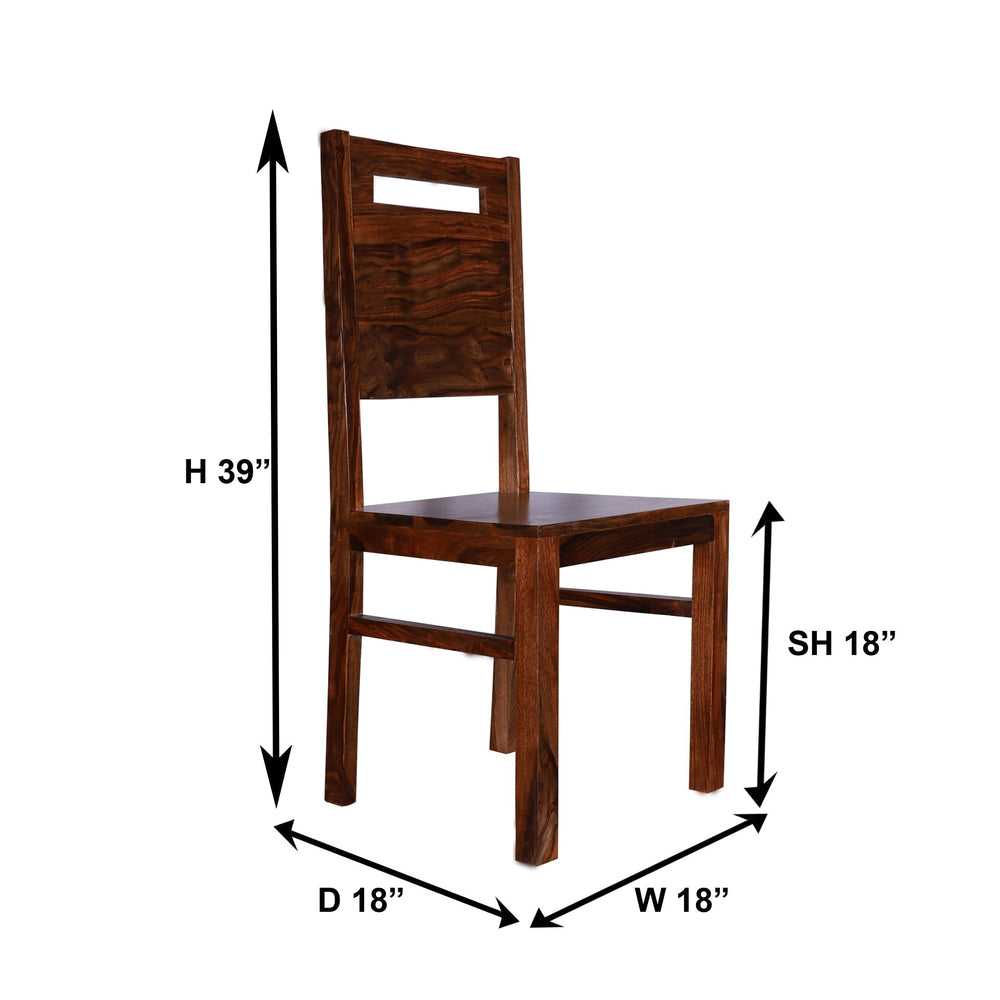 Silas Sheesham Wood Wooden-Back Dining Chair (Honey Oak Finish)